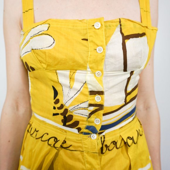 PRADA Yellow Barca Sailboat Button Front Dress - Picture 2 of 8